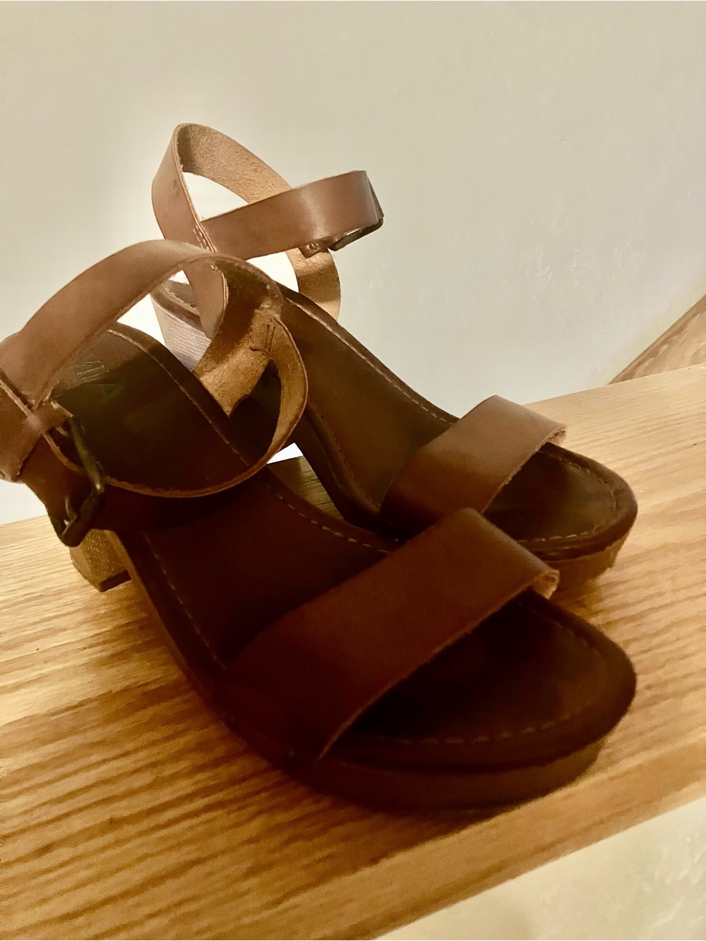 MIA Brown Strappy Block Heel Sandals